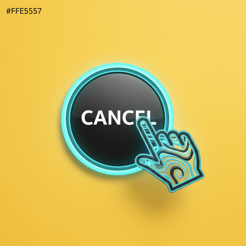 Firefly_Gemini Flash_כפתור של ביטול ועליו עכבר בצורת יד כמעט לוחץ תכלת כחול ושחור על רקע צהוב- #FFE557 שיה 734253 Firefly_Gemini Flash_כפתור של ביטול ועליו עכבר בצורת יד כמעט לוחץ תכלת כחול ושחור על רקע צהוב- #FFE557 שיה 734253